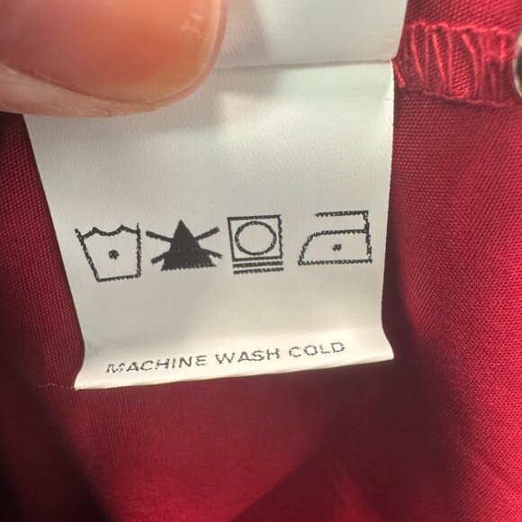 eShakti Red & Navy  Womens Size 2X-20W Contrast Trim Poplin Dress - Picture 6 of 6